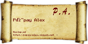 Pápay Alex névjegykártya