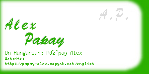 alex papay business card